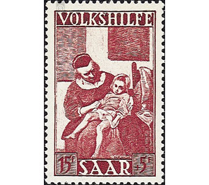 Special stamp series: Charity issue in favor of Volkshilfe - Germany / Saarland 1949 - 15 franc