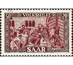 Special stamp series: Charity issue in favor of Volkshilfe - Germany / Saarland 1950 - 5,000 Pfennig