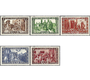 Special stamp series: Charity issue in favor of Volkshilfe - Germany / Saarland 1950 Set