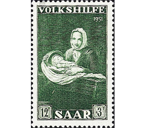 Special stamp series: Charity issue in favor of Volkshilfe - Germany / Saarland 1951 - 1,200 Pfennig