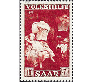Special stamp series: Charity issue in favor of Volkshilfe - Germany / Saarland 1951 - 1,800 Pfennig