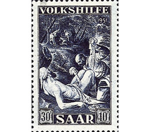 Special stamp series: Charity issue in favor of Volkshilfe - Germany / Saarland 1951 - 3,000 Pfennig