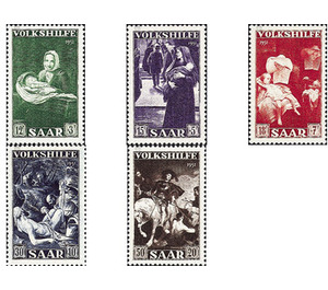 Special stamp series: Charity issue in favor of Volkshilfe - Germany / Saarland 1951 Set