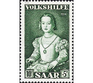 Special stamp series: Charity issue in favor of Volkshilfe - Germany / Saarland 1954 - 1,000 Pfennig