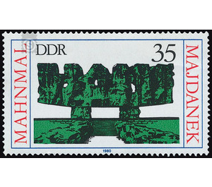 Special stamp series International memorial and memorial places: memorial and memorial Majdanek / VR Poland  - Germany / German Democratic Republic 1980 - 35 Pfennig