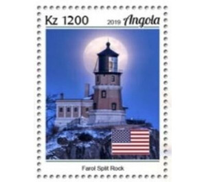 Split Rock Lighthouse & USA Flag - Central Africa / Angola 2019
