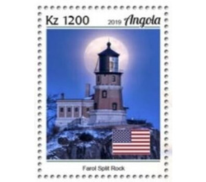 Split Rock Lighthouse & USA Flag - Central Africa / Angola 2019