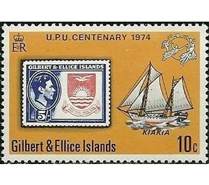 Stamp from 1939, sailing ship "Kiakia" - Micronesia / Gilbert and Ellice Islands 1974 - 10