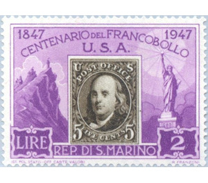 Stamp jubilee U.S.A. - San Marino 1947 - 2