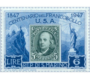 Stamp jubilee U.S.A. - San Marino 1947 - 6