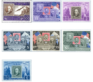 Stamp jubilee U.S.A. - San Marino 1947 Set