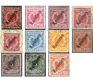 Stamps of Germany overprinted Karolinen - Micronesia / Caroline Islands 1900 Set