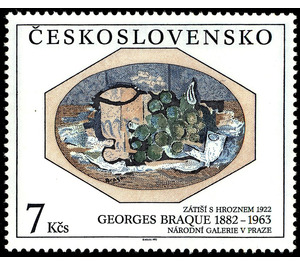 Still Life of Grapes and Raisins, by Georges Braque - Czechoslovakia 1992 - 7