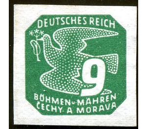 Stylized dove - Germany / Old German States / Bohemia and Moravia 1943 - 9