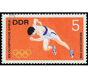Summer Olympic Games, Mexico City  - Germany / German Democratic Republic 1968 - 5 Pfennig