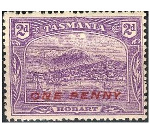 Surcharged in Red - Tasmania 1912 - 1