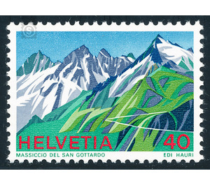 Swiss Alps - Gotthard massif  - Switzerland 1976 - 40 Rappen