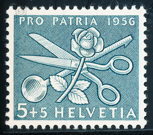 Symbols of women work  - Switzerland 1956 - 5 Rappen