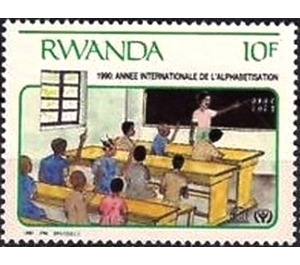 Teacher at blackboard - East Africa / Rwanda 1991 - 10