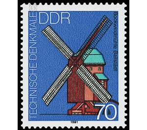 Technical monuments of the GDR - windmills  - Germany / German Democratic Republic 1981 - 70 Pfennig