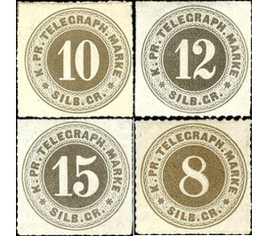 Telegraph stamp - Number in circle - Germany / Prussia 1864 Set