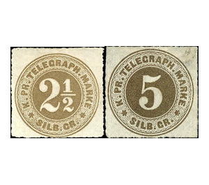 Telegraph stamp - Number in circle - Germany / Prussia 1867 Set