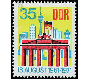 ten years Berlin wall  - Germany / German Democratic Republic 1971 - 35 Pfennig