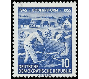 ten years Land reform  - Germany / German Democratic Republic 1955 - 10 Pfennig