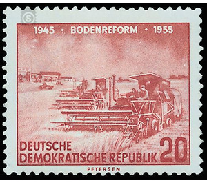 ten years Land reform  - Germany / German Democratic Republic 1955 - 20 Pfennig