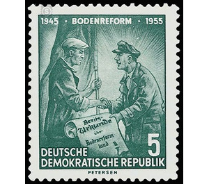 ten years Land reform  - Germany / German Democratic Republic 1955 - 5 Pfennig
