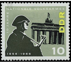 ten years National People's Army  - Germany / German Democratic Republic 1966 - 10 Pfennig
