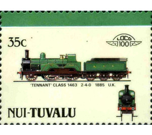 "Tennant" Class 1463 2-4-0 1885 UK - Polynesia / Tuvalu, Nui 1987