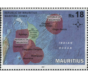 Territorial Claims of Mauritius : Maritime Zones - East Africa / Mauritius 2017 - 18