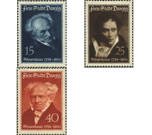 The 150th anniversary of the birth of Arthur Schopenhauer - Poland / Free City of Danzig 1938 Set