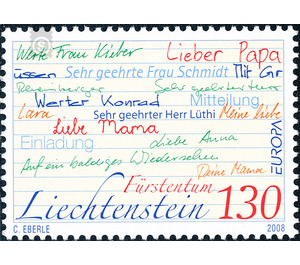 The letter  - Liechtenstein 2008 - 130 Rappen