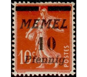 The Seederess, italic overprint Memel - Germany / Old German States / Memel Territory 1922 - 10