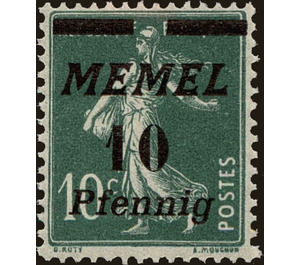 The Seederess, italic overprint Memel - Germany / Old German States / Memel Territory 1922 - 10