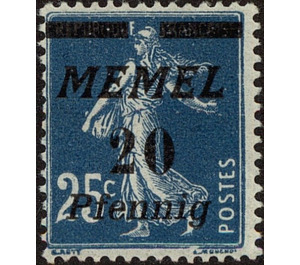 The Seederess, italic overprint Memel - Germany / Old German States / Memel Territory 1922 - 20