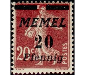 The Seederess, italic overprint Memel - Germany / Old German States / Memel Territory 1922 - 20