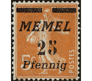 The Seederess, italic overprint Memel - Germany / Old German States / Memel Territory 1922 - 25