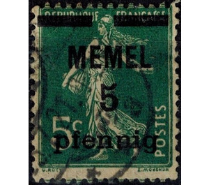 The Seederess, overprint Memel - Germany / Old German States / Memel Territory 1921 - 5