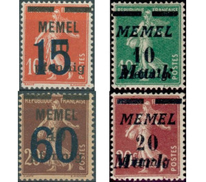 The Seederess, overprint Memel - Germany / Old German States / Memel Territory 1921 Set