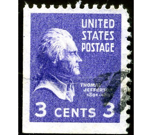 Thomas Jefferson (1743-1826), third President of the U.S.A. - United States of America 1938