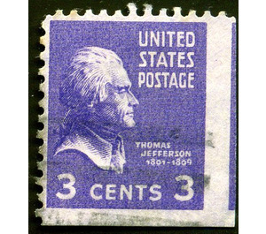 Thomas Jefferson (1743-1826), third President of the U.S.A. - United States of America 1938