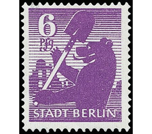 Time stamp series  - Germany / Sovj. occupation zones / Berlin und Brandenburg 1945 - 6 Pfennig