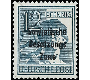 Time stamp series  - Germany / Sovj. occupation zones / General issues 1948 - 12 Pfennig