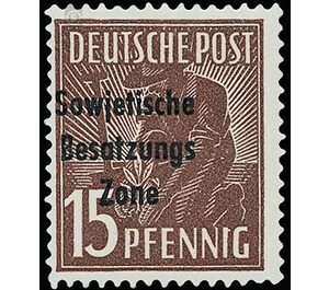 Time stamp series  - Germany / Sovj. occupation zones / General issues 1948 - 15 Pfennig