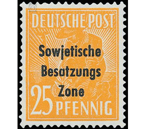 Time stamp series  - Germany / Sovj. occupation zones / General issues 1948 - 25 Pfennig