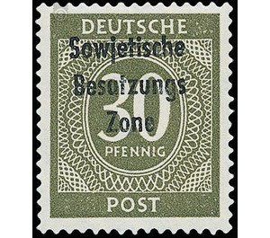 Time stamp series  - Germany / Sovj. occupation zones / General issues 1948 - 30 Pfennig