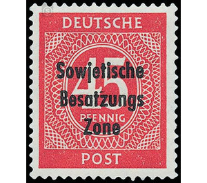 Time stamp series  - Germany / Sovj. occupation zones / General issues 1948 - 45 Pfennig